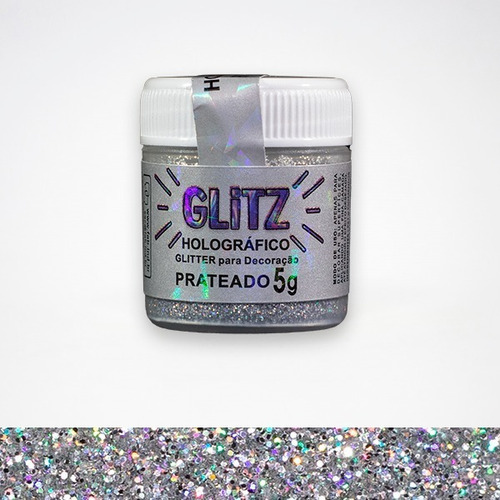 Glitter Para Decoración  Glitz  Plateado 5g Repostería