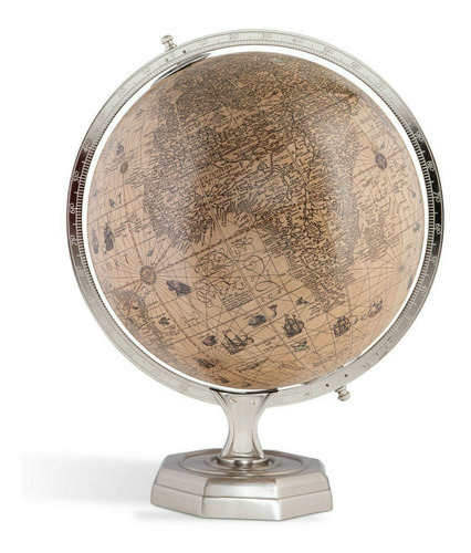 Jodocus Hondius 1627 World Globe Pewter Finish Round Sta Ccj