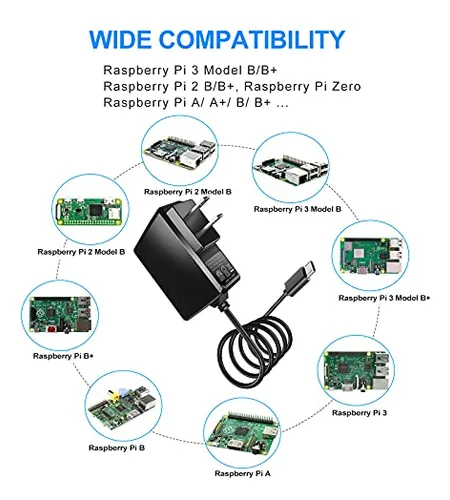 Fuente De Alimentación Raspberry Pi, Adaptador Micro Usb Ac