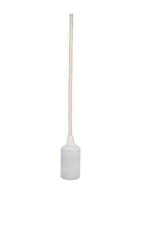 1 Pendente Cabo Pp 1m Branco Soquete Liso E27 Bivolt