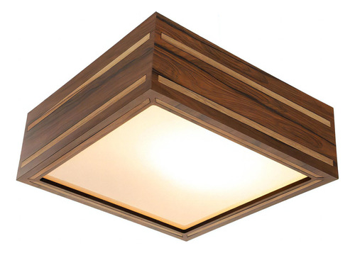 Lustre Decorativa Madeira Plafon Ilhota Nog 20cm Cor Pau ferro 110V/220V