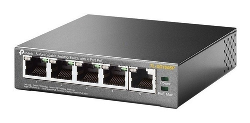 Imagem 10 de 10 de Switch 5 Portastl-sg1005p Metal Gigabit 4 Portas Poe+