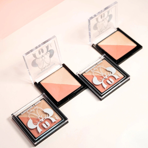 Disney Iluminador Y Rubor Lucky Me Minnie Collection Tono Del Maquillaje Rosado / Durazno