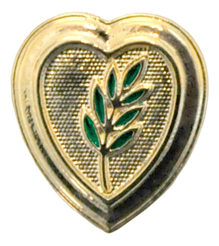Pin Corazón - Acacia Dorada Y Verde - Masón, Masonería