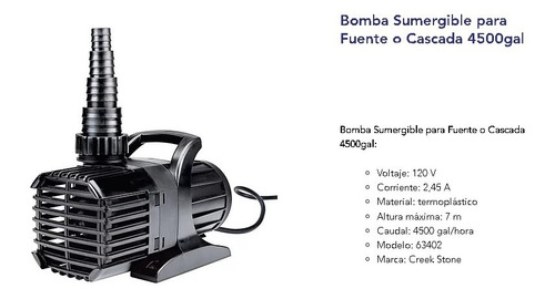 Bomba Sumergible Para Fuente O Cascada 