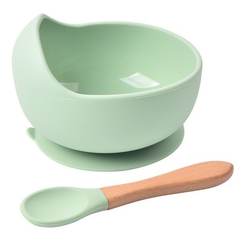 Set De Bowl Silicona Antideslizante Con Cuchara Para Bebes