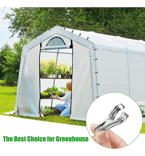 60pcs Stainless Steel Greenhouse Clamps, Greenhouse Clips Ga