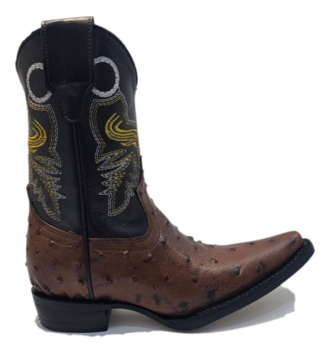 Bota Chihuahua Estilo Avestruz Color Nuéz