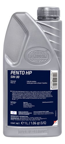 Aceite 100% Sintético Pentosin Pento Hp 5w-30 Jaguar X-type