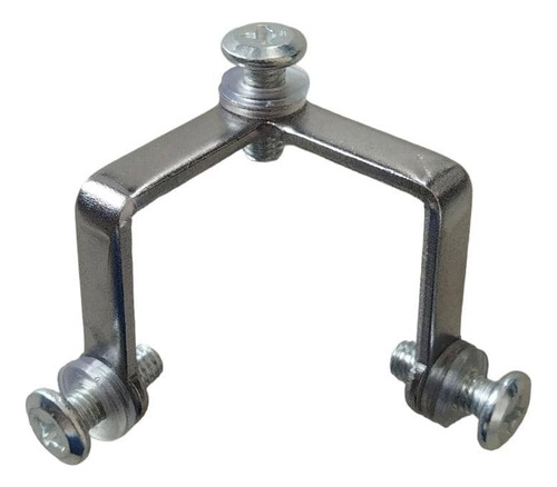 Conector Triple Metalico Brillante Para Vitrina X 4 Und.