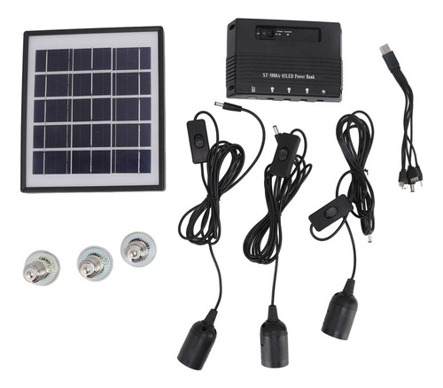 Kit De Luz Solar Panel Ing Generador Multifunción Portátil