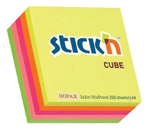 Notas Quita Y Pon 2x2pLG Colores Neón Mix Cubox250hj 21203