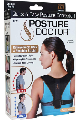 Imagen 1 de 6 de Corrector De Postura Soporte Espalda Clavícula Unisex