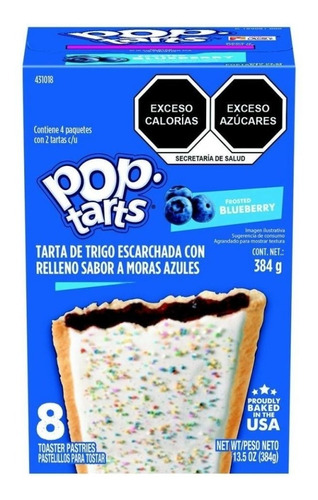 Tarta Kellogg's Pop Tarts Relleno Mora Azul 8 Pzas 416 G