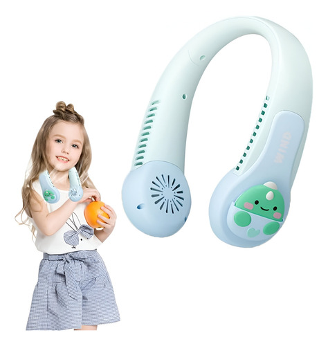 Ventilador Para Cuello Portátil Recargable 3 Velocidades Azul