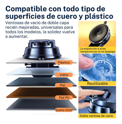 Soporte Para Celular Auto Ajustable 360o Con Estable Ventosa