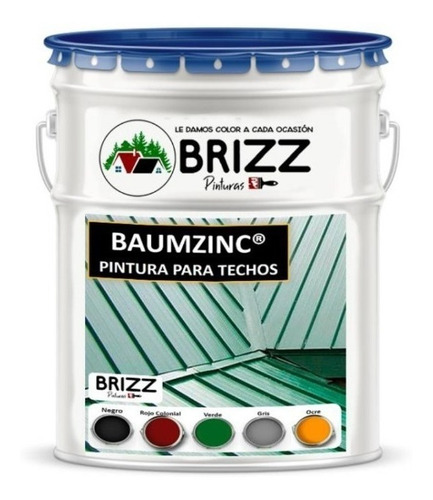 Pintura Para Techos Brizz Zinc  -  Color Ocre Tineta 4 Gal