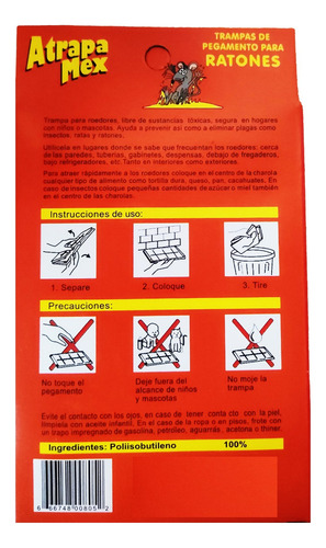 20 Pack C/2 Trampas De Pegamento Para Ratones Atrapamex