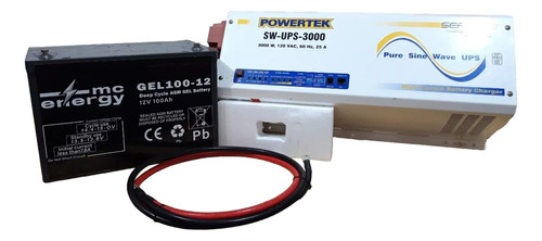 Powertek 3000w + 1 Batería 12v 100ah