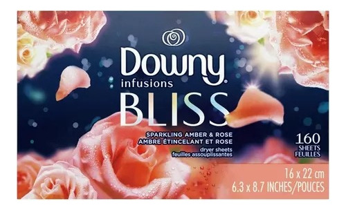 Downy- Hojas Para Secadora, 160 Unidades Ámbar Y Rosa