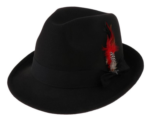 Sombrero Fedora Con Bowknot Feather Panama Gangster Cap