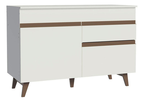 Gabinete Bajo Bufetera Madesa Reims 120cm Con Encimera Bb Color Blanco