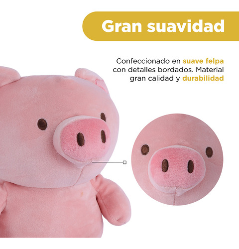 Miniso Peluche Cerdito Felpa Rosa 22x15 Cm