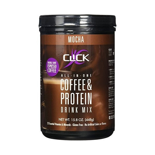 Clic Protein Drink Mix Café, Mocha, 15,8 Onzas Frasco