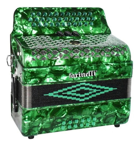 Farinelli Acordeon Botones Fa Verde 34 Botones 12bajos 3 Reg Verde