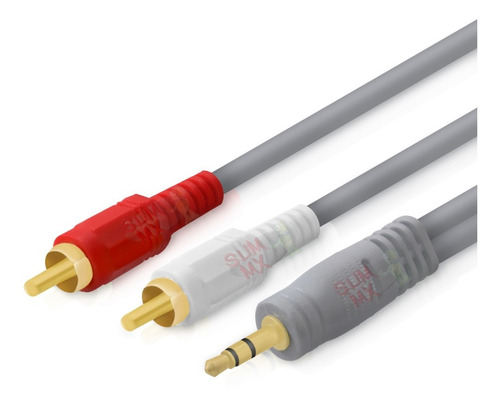 Imagen 3 de 10 de Cable Auxiliar De Audio 3.5 M A 2 Rca 3 Metros Estereo Aux