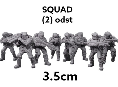 Halo Miniaturas 3d Pack 8 Figuras Escuadrones Para Pintar 