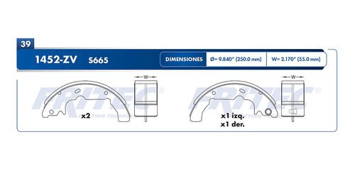 Balata Freno Tambor Fritec Para Windstar Gl 3.8l 1997-1998