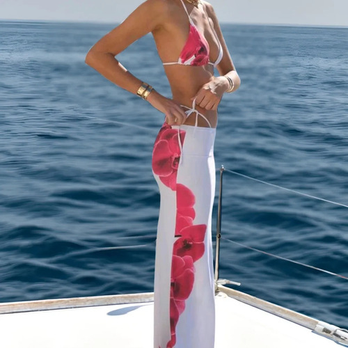 Conjunto De Bikini Traje De Baño De Poliéster Blanco