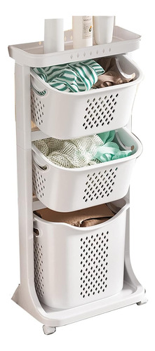 Organizador 4 Niveles 3 Cestos Y Estante Metal Para Baño®