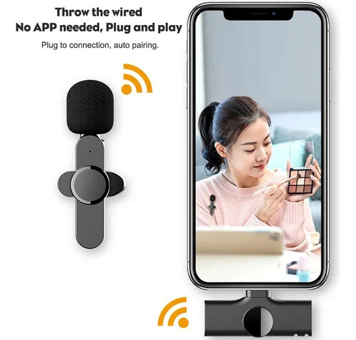 Micrófono De Solapa Inalámbrico Usb-c Plug&play Con Clip