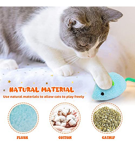 Juguete Catnip - 6pzs Ratones Peluche Gatos Realista