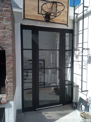 Cerramiento Puerta Hierro Con Vidrio Repartido C-f14