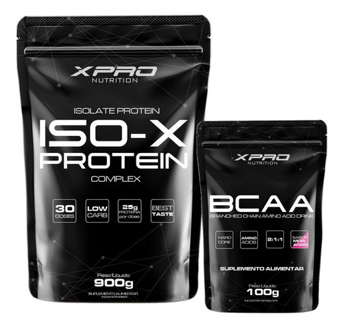 Kit Whey Iso-x - 900g + Bcaa Drink - 100g - Xpro Nutrition Sabor Torta De Banana