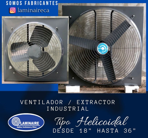 Ventilador Extractor Helicoidal Industrial 12 A 42 Pulgadas 