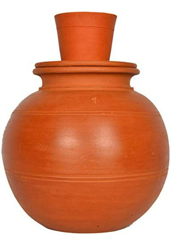 Village Decor - Olla De Agua De Barro Hecha A Mano Con Tapa,