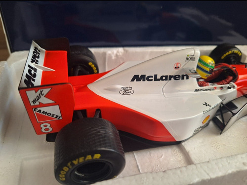 F1 Mclaren Mp4/8 Gp Europa Dirty Version Ayrton Senna 1/18 Branco