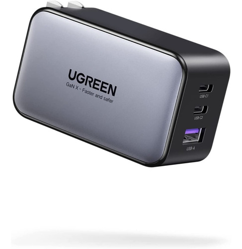 Ugreen 65w Cargador Nexode Usb-c De 3 Puertos Gan