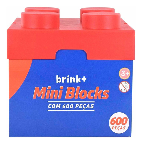 Mini Blocks De Montar Infantil Colorido Com 600 Peças Brink+