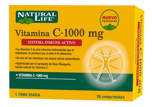 Natural Life Vitamina C 1000 Rose Hips 30 Comprimidos