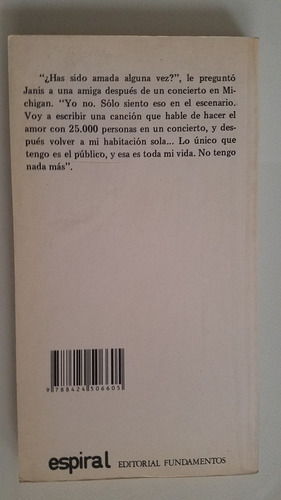 Janis Joplin Letras De Canciones Ingles Español Espiral (Usado)