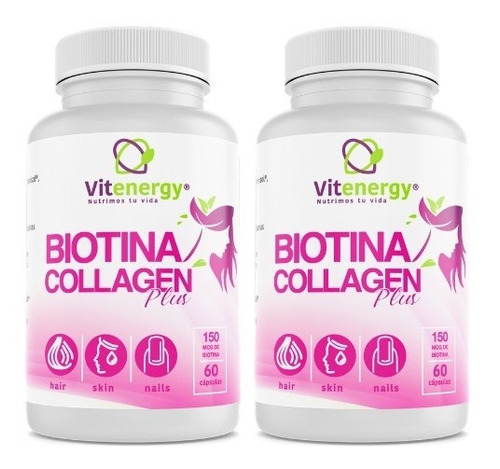 Nueva Biotina Collagen Plus- Vitaminas Cabello Piel Y Uñas! 