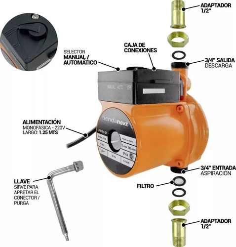 Bomba De Agua Presurizadora Tiendanext Calefon Termo 2 Baños