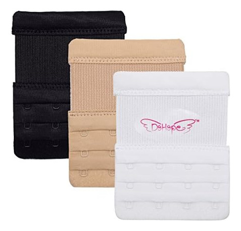 3 Uds Extensor De Sujetador Trasero Elástico 4 Ganchos 3 Fil