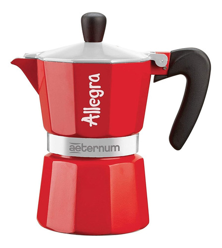 Cafetera Aeternum Allegra 6 Cups manual roja italiana