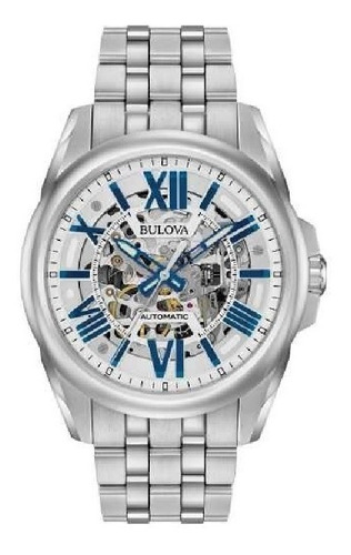 Reloj Hombre Bulova 96a187 Sutton Skeleton Blue Accents M